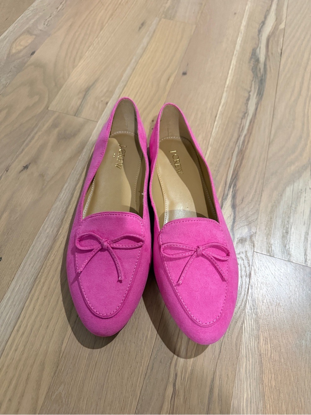 J. Crew Hot Pink Suede Bow Loafers - Women
